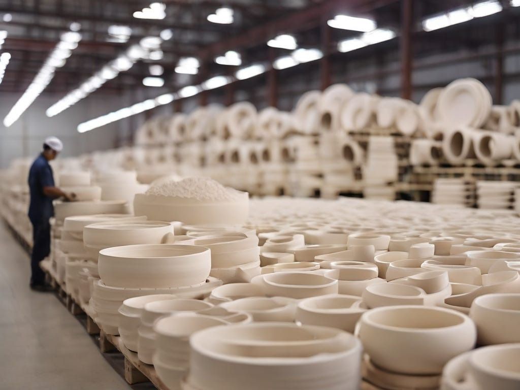 Engineered refractory shapes in a factory